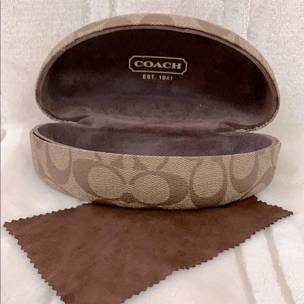 Coach CC Brown Sunglasses / Eyeglass Hard Case with original cloth